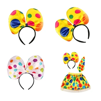 1/3шт набор костюм на клоун, цирк клоун лента за глава папийонка мини-пола Хелоуин cosplay аксесоари за деца момичета подаръци