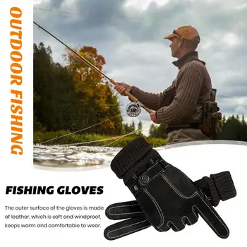 1 чифт ръкавици за сензорен екран, професионални риболовни ръкавици, Ветроупорен ръкавици за риболов със сензорен екран, ръкавици за бягане през зимата на открито