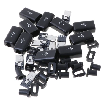 10 Комплекта от 4-пинови штекерных конектори заваръчен тип Micro USB за