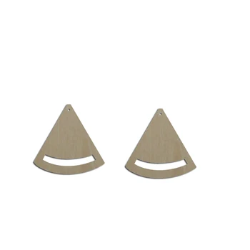 10шт Недовършени дървени заготовки на Геометрична триъгълник Форма веерного силует Обеци Ресни на Едро За производство на бижута със собствените си ръце
