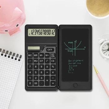 12-цифрен калкулатор с 6-инчов таблетен за писането на Преносим настолен калкулатор канцеларски материали, Ученически принадлежности с двоен захранва от слънчевите панели /батериите