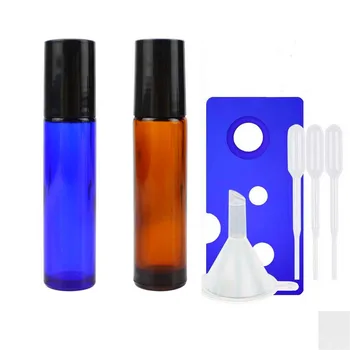 1бр 10 мл Амбър стъклен флакон, на роли Празни флакони с метална топка-ролка от неръждаема стомана за ароматерапия, етерични масла и парфюм