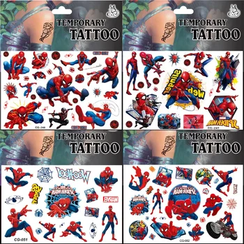 1бр Marvel Spiderman Татуировки Етикети Аниме Спайдърмен Карикатура Татуировки Етикети Децата Рожден Ден Дава Подаръци Боди-Арт