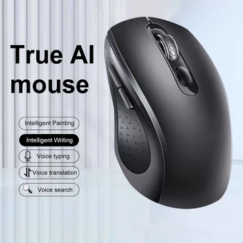 2.4 G AI Smart Voice Безжична Мишка Акумулаторна батерия за Гласово Въвеждане на Текст Търсене Смарт Гласова Мишка с USB Приемник, 1600 точки на инч за Преносими КОМПЮТРИ