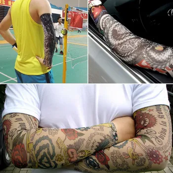 2 елемента Велосипедни Ръкави, С Татуировка Нарукавник UV-Защита на Велосипедни Найлонови Ръкави за Защита на Ръцете Избавляющие Ръкави Открит Мъжки