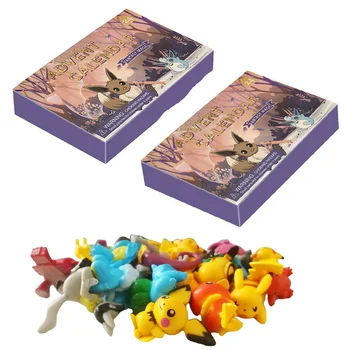 2 Стил Кутия от адвент-календар Pokemon в 2024 година, аниме-фигурка Evey Пикачу, Весела Коледа, оригиналната детска играчка, подарък за момче