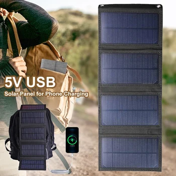 20 W/30 W Сгъваем соларен панел USB 5 В Слънчево зарядно Водоустойчив Преносим външен захранващ Блок за къмпинг, разходки, пътуване с раница на