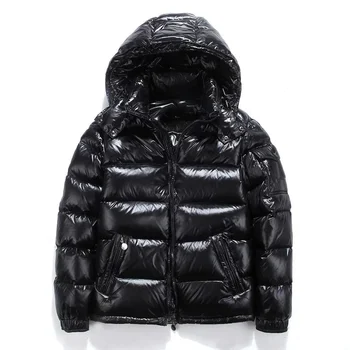 2023 Мъжки якета, къси зимни дамски якета с качулка, дебели затопляне, който предпазва от студ яке-жилетка с дълъг ръкав, нов гланц пух