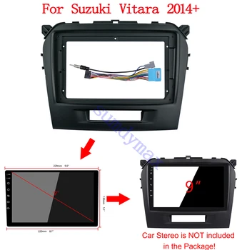 2din 9-инчов автомобили магнитола DVD GPS mp5, пластмасова рамка панел за SUZUKI Vitara 2014-2017, автомобили панел с кабел