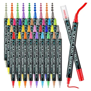 36 Цвята Акрилни връхчета с фин точков връх на Писалка за рисуване Металик Класически Цветове Дръжка за деца и възрастни