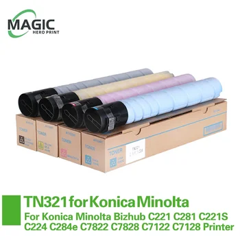 4-те цветен Тонер Касета TN321 за Принтер Konica Minolta Bizhub C364e C221 C281 C221S C224 C284e C7822 C7828 C7122 C7128