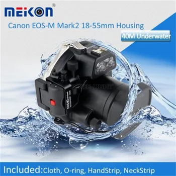 40 М Водоустойчив Корпус на Подводни Камери Твърд Калъф за Обектив Canon EOS M2 18-55 мм 40 М Водоустойчив Корпус на Подводни Камери Твърд
