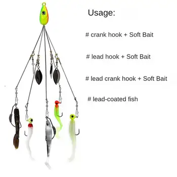5-Лоста зонтичная риболовна стръв Luya Fishing Gear Group Alabama Rig Fishing Group Въртящи примамки Риболовни принадлежности