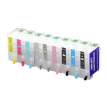 9 цвята многократно касета за принтер Epson Surecolor P600 SC-P600 с чипове автоматично нулиране T7601 - T7609