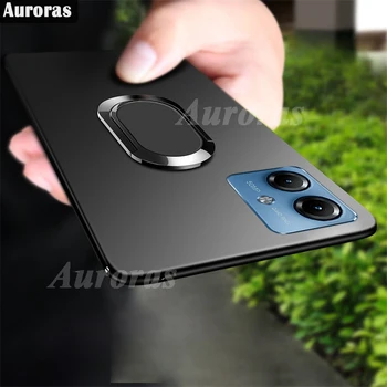 Auroras за Motorola G14 4G Калъф с пръстен за палеца, матиран силиконов калъф за Мото G23 G13 Калъф за вашия телефон