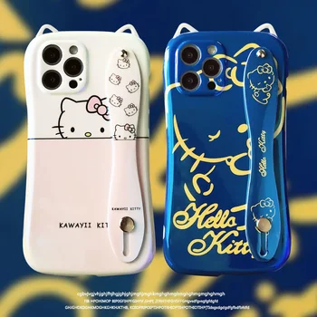 Hello Kitty Bear Прозрачен Сладък Калъф-Заключване За iPhone 11 12 13 Pro Max XS MAX XR X 8 7 Plus SE Sanrio Аниме 11 Калъф За Телефон Женски