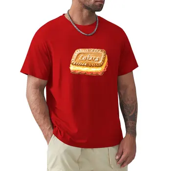 Lotus Biscoff Cookie Ice Cream Sandwich, Акварел Тениска с Илюстрация на хранене kawaii дрехи по поръчка мъжки графични тениски