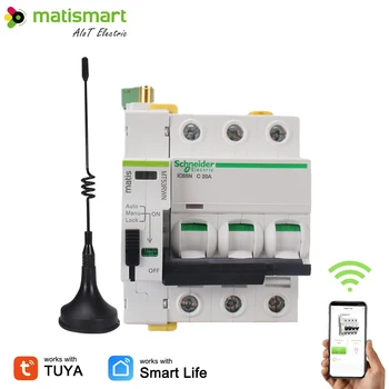 Matismart Din-рейк Sasha WIFI Автоматична функция Таймер Приложение за дистанционно управление на Intelligent Smart Interruptor WIFI Switch MCB