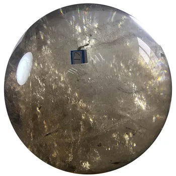 MJP 17,42 кг Голям Лечебен Кристална топка от естествен камък, Smok Quartz с дъга за украса в стил фън шуй