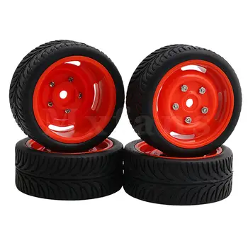 Mxfans 20 Комплект шестоъгълни джанти с 5 дупки и гумени гуми за пътнически автомобили RC1: 10