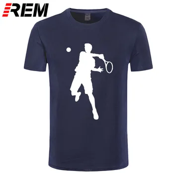 REM tee Готина мъжка тениска с принтом тенисист, модерен висок клас марка, забавен модерен raglan, тениска с къс ръкав