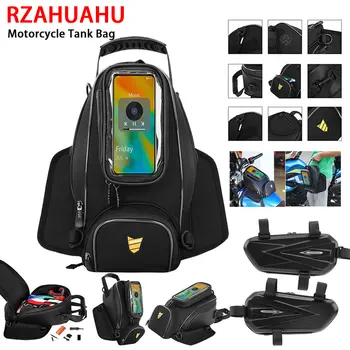 RZAHUAHU Мотоциклетът чанта за крака, голям мотоциклетът чанта за резервоара, мотоциклетът седельная чанта, стойка за телефон със сензорен екран, машина за колоезденето