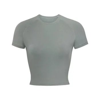 Sk@mms 2023, Летни Модни Нови Тениски с къс ръкав за Жени, Дрехи, Обикновена Прости Ежедневни Меки Универсални Основни Блузи, Тениски
