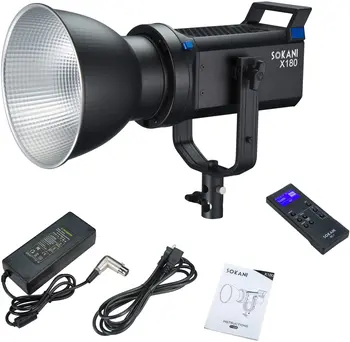 Sokani X180 180 Watt led видео 5600K Флуоресцентна светлина за снимки на открито с монтиране Bowens с дистанционно управление на 2.4 G