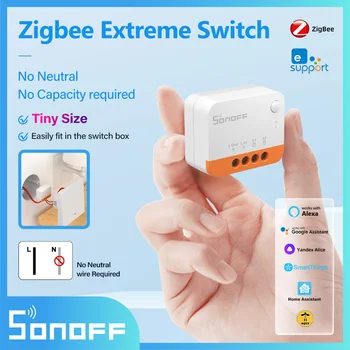 SONOFF ZBMINI-L2 Extreme Zigbee Switch Без Неутрален проводник Умни Електрически Ключове с един напрежение Работят с Mqtt Алекса HA Smartthings