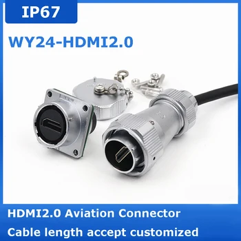 WEIPU WY24 Промишлен HDMI-съвместим hdmi кабел 4K HD, Водоустойчив Конектор HDMI2.0, адаптер за пренос на данни на метални панели M24