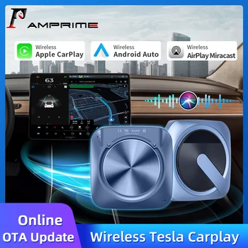 Адаптер AMPrime Wireless CarPlay за Tesla Wireless Android Auto AI Box Connect за Android/ iPhone AirPlay Mirror Cast без Сим-карта