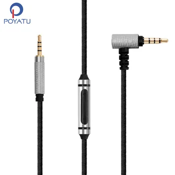 Аудио кабел POYATU за JBL TUNE 770NC Live 670NC 770NC Кабел за слушалки с микрофон за iPhone Andriod от 3,5 мм до 2,5 м.