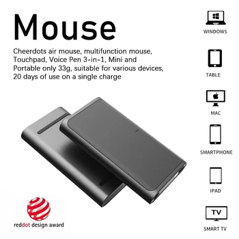 Безжична мишка Cheerdots Air, Безжична мишка Bluetooth, мобилна гласова дръжка, лазерна показалка за аксесоари за лаптопи, Xiaomi, iPad