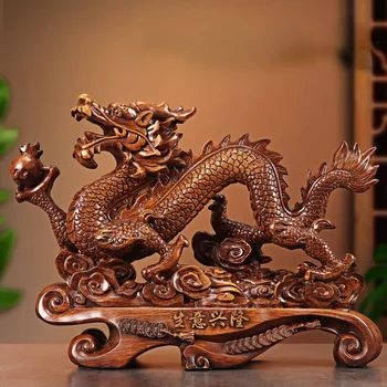 Бижу във формата на Златен дракон в стил фън шуй Носи богатство и късмет Украса хол в резиденцията на Цинлун