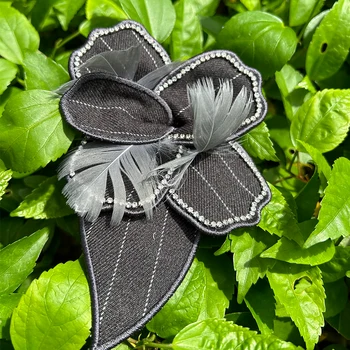 Брошка-корсаж с цветя, ръчно изработени от черен плат, аксесоари за женската професионална дрехи, аксесоари