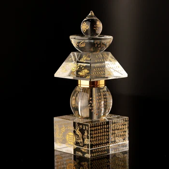 Бутилка с неотчуждаема наследствена вещ прозрачно тяло ковчег със съкровището с принтом кула дхарани кристален пагода с неотчуждаема наследствена вещ украса
