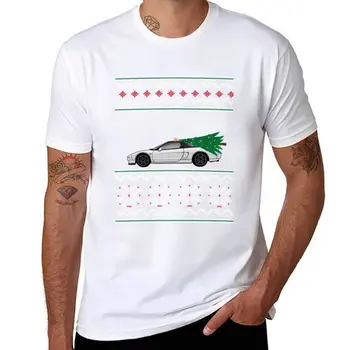 Весела NSXmas - Тениска Supercar Elegance & Holiday Fusion, однотонная тениска, тениска оверсайз, мъжки дрехи