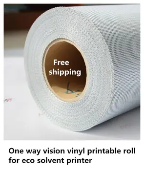 Висококачествен самоклеящийся материал PVC, винил фолиото One Way Vision за екологичен печат / латексными /UV мастило