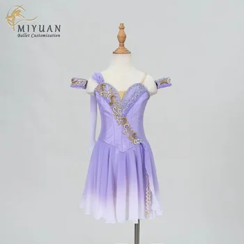 Висококачествено сшитое на поръчка балетное рокля за възрастни и деца за състезания с виолетово-синьо наклон, вариация на магически символ, соло-Купидон, тюлевое рокля от тюл