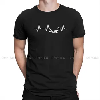 Гмуркане Diver Heartbeat Тениска Homme Мъжки Тениски 4XL 5XL 6XL Тениска от 100% Памук