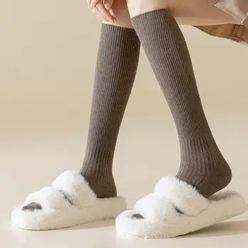 Дамски вълнени чорапи, меки дишащи чорапи, уютни възли дамски зимни чорапи с плъзгане на ластик, попиваща потта за топлина
