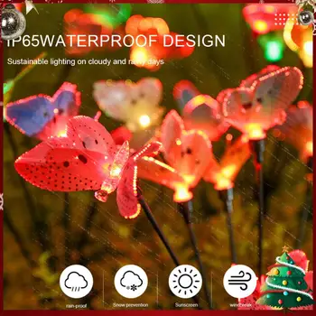 Декоративни фенери на слънчеви батерии, водоустойчива IP65, 2 бр., пеперуди, покачивающиеся светлини, автоматично включване / изключване за декор на градина и двор