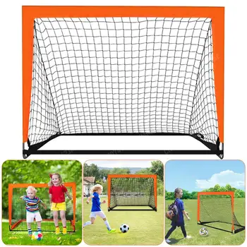 Детска футболна мишена размер на 47.24x35.43 инча, футбол комплект врата, футбол порта, удароустойчив преносим за тренировки по футбол на трева