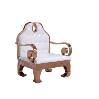 Европейското луксозно кресло за отдих от изкуствена кожа от неръждаема стомана с подлакътник и облегалка, творческа дизайнерски стол за почивка