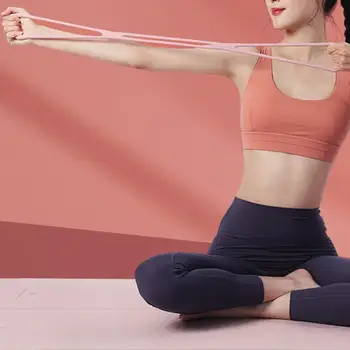 Еластичната линия на съпротива за вкъщи, за домашни упражнения за йога Фигура 8. Разтягане на гърба, раменете и врата TPR Йога