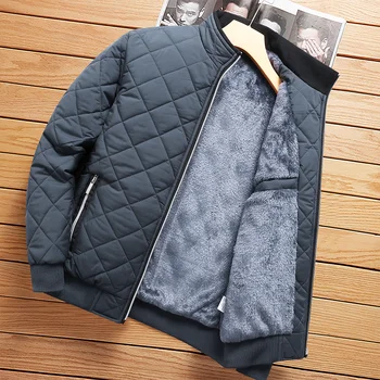 Есенно-зимни якета за мъже, модни приталенная яке с памучна подплата, кожа бельо топло утепленная яке-бомбер, палто с яка-часова 2022