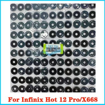 За Infinix Hot 12 Pro X668 X668C Стъклен капак на обектива на задната камера със стикер