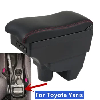 За Toyota Yaris Подлакътник кутия за Toyota Yaris Елегантен автомобил подлакътник на Централната кутия за съхранение на Дооснащенный авто аксесоари USB