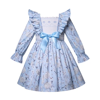 Зимни детски дрехи за деца Pettigirl 2023, елегантни рокли с бродерия на цветя за момичета на възраст от 2 до 12 години