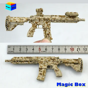 Камуфляжная картина в пустинята в мащаб 1/6 Модел на щурмовата пушка HK416 за 12-инчов фигурка на войник, аксесоари за сцена, оръжия, реквизит